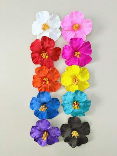 Pince Cheveux Fleur Hybiscus Multicolor (Sachet 12Pcs)